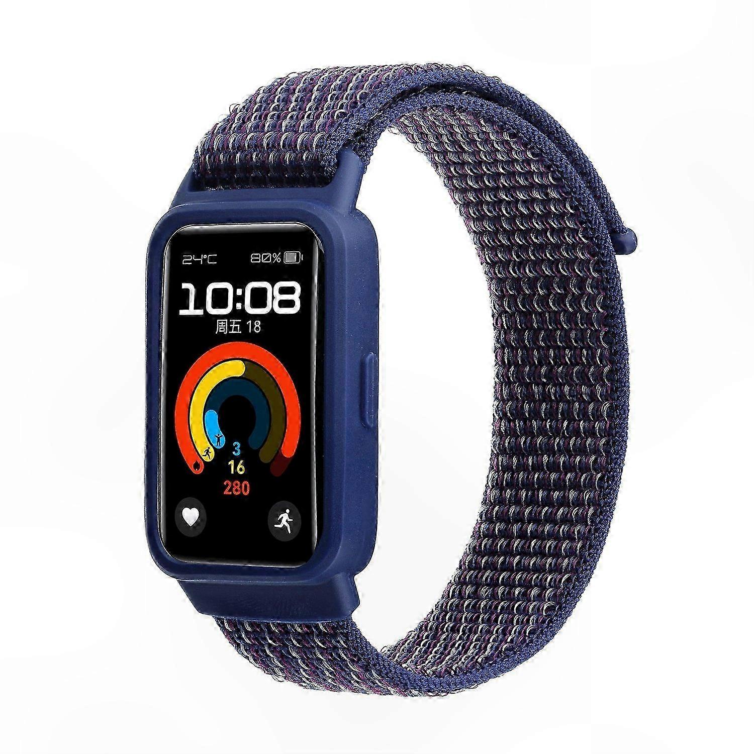 Nylon Loop Watch Strap with TPU Protective Case for Fitness Trackers