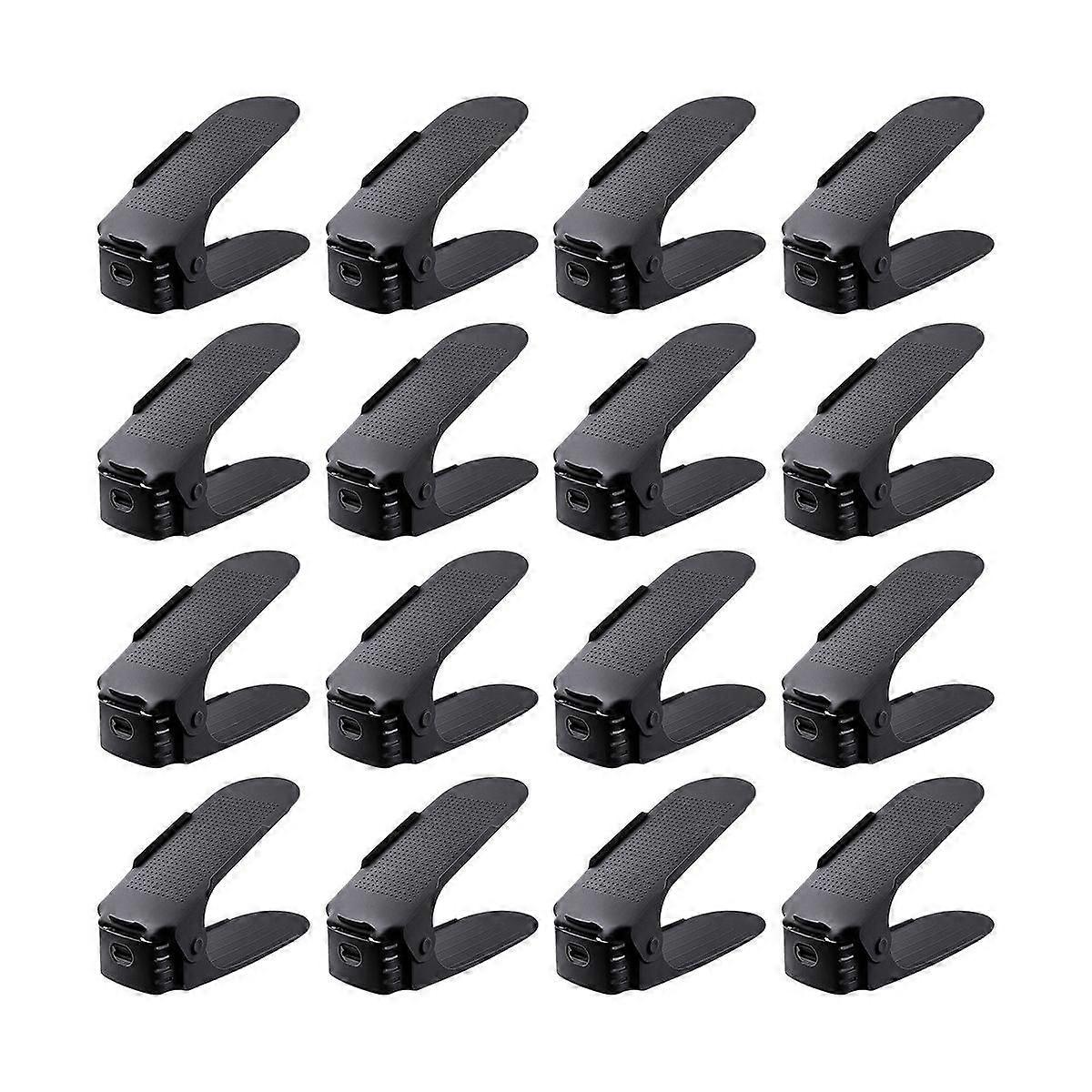 Shoe Slots Organizer, Adjustable Shoe Stacker Space Saver, Double Deck Shoe Rack Holder for Closet