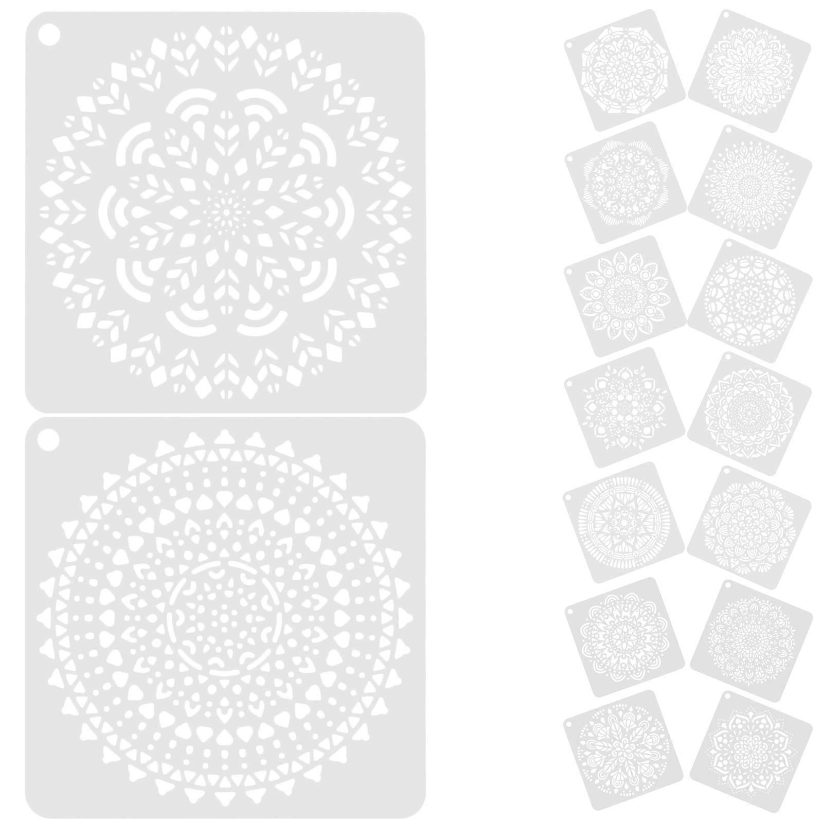 DIY Flower Stencils Convenient Stencils for Drawing 16 Sheets of Reusable Templates