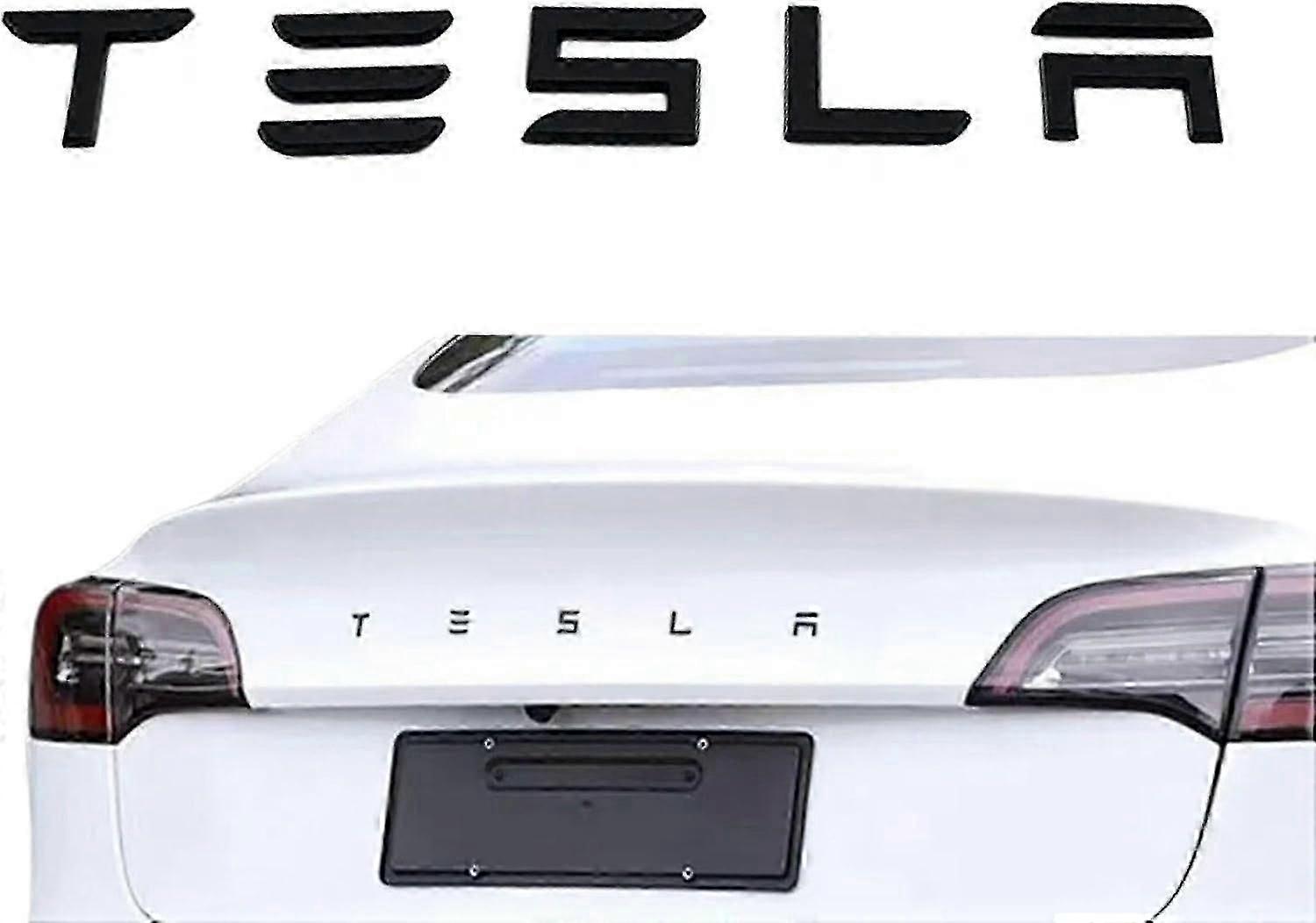 Adhesive And Individual 3d Trunk Decoration Letters: Tesla Compatible With Tesla Models: X, Y, S And 3 (black)