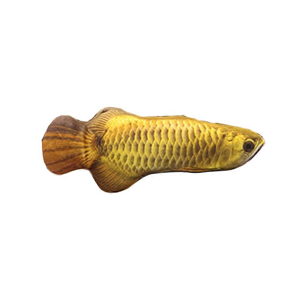 Cat Fish Cushion Interactive Toy for Pet Use Gold