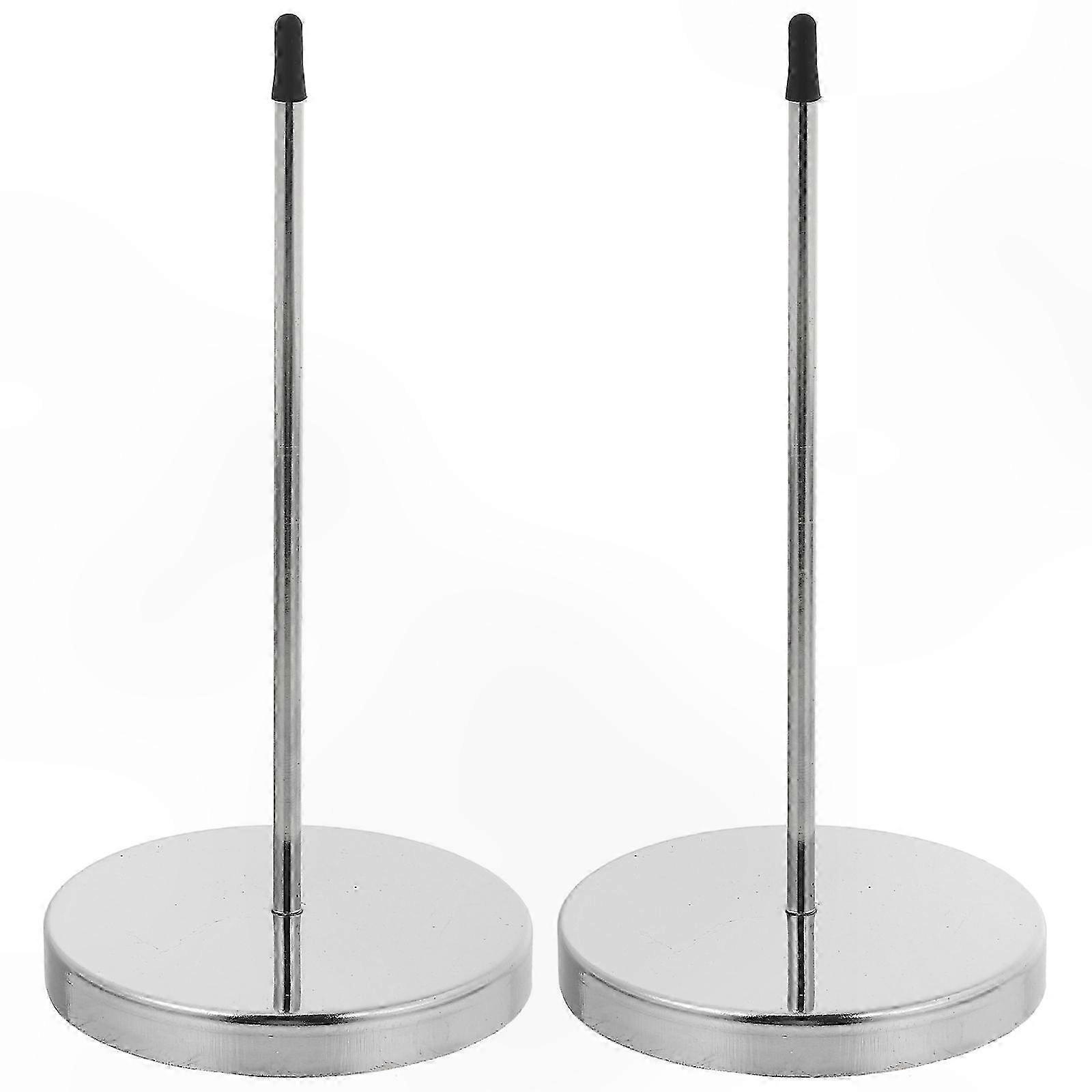 2-Pack Metal Receipt Holder Stand with Spindle for Organizing Paper Notes and Documents