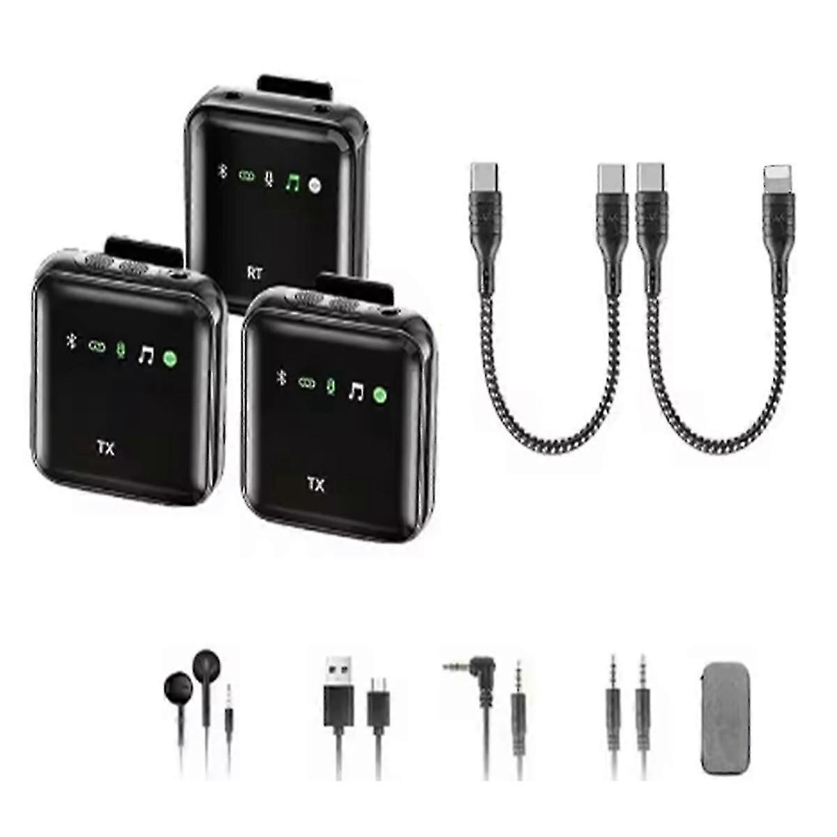 2.4G Wireless Lavalier Microphone System with Audio Video Recording Function for Android Devices