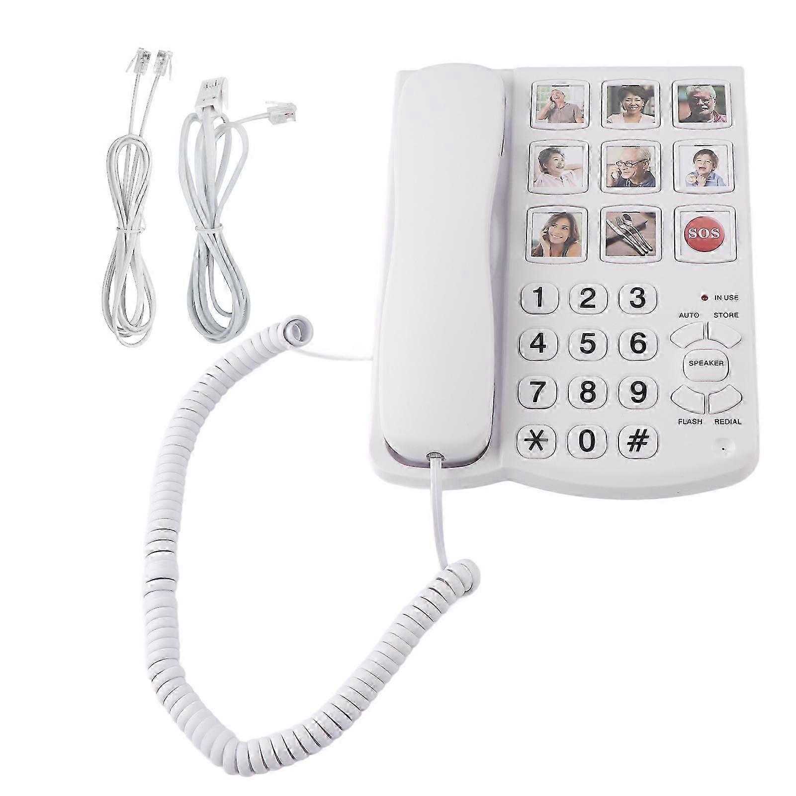 Ld858hf Big Button Telephone Amplified Photo Memory Corded Landline For Seniors Elderly