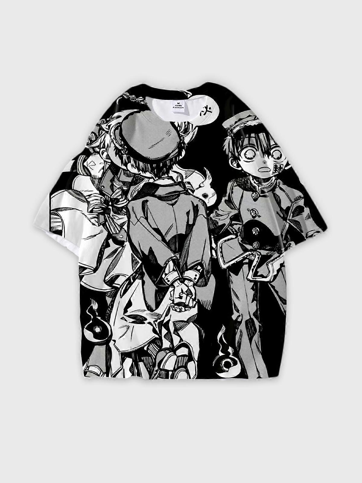 T-Shirt Short Sleeve Round Neck, Summer Casual Loose Graphic Tee, Unisex The Toilet-bound Hanako-kun W3149