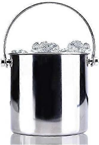 Face Value Ice Bucket Stainless Steel With Double Wire Handle 2.8L Ice Compartment For Parties