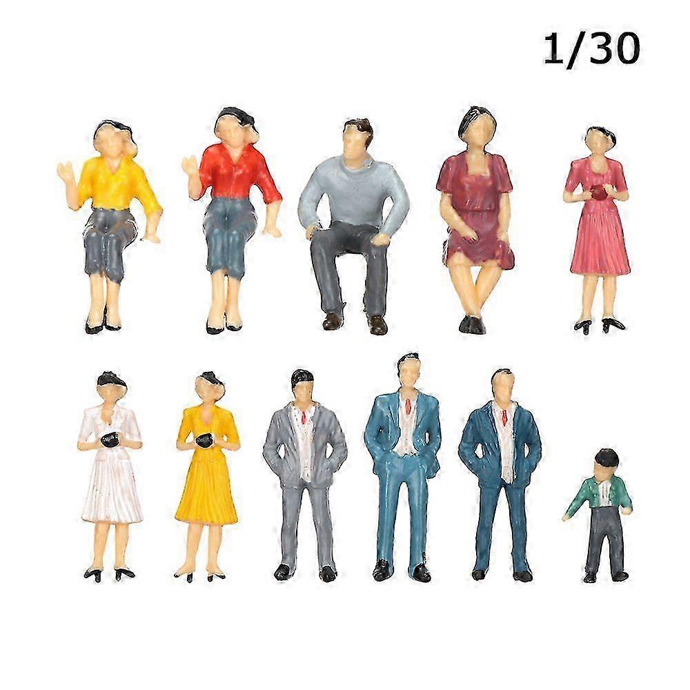 2025 10Pcs 1:25/1:30 Scale Model Building Passengers DIY Character Plastic Miniature People Figures Standing People Assorted Poses