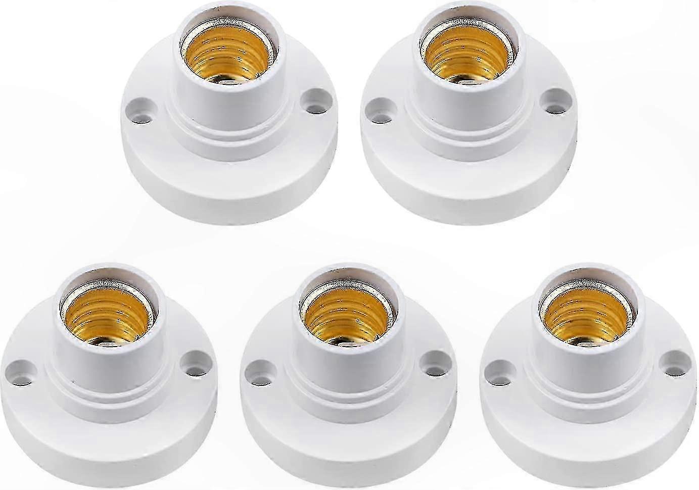 E14 Lamp Holder, 5 Pack Edison Screw Light Bulb Socket, Plastic Ceiling Lamp Base for DIY Projects