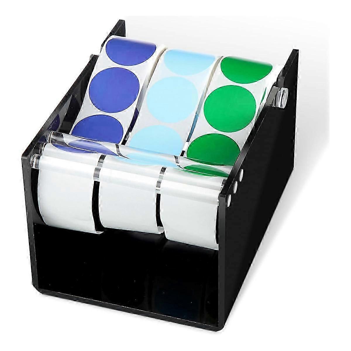 3 Disks Label Dispenser for Sticker Rolls Black