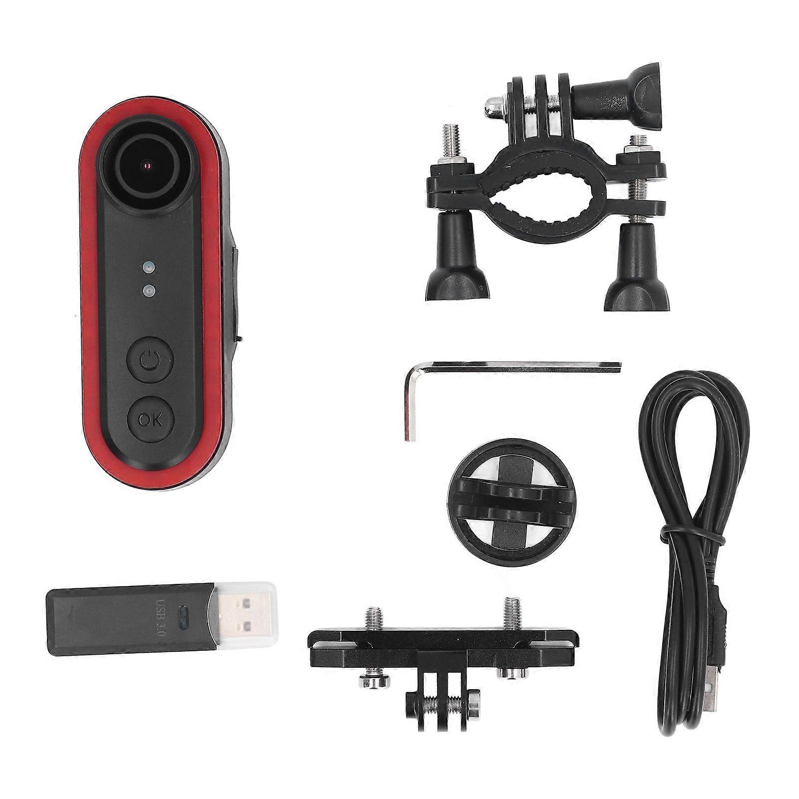 Bike Rear View Camera with 6 Lighting Modes Tail Light 1080P 150 Wide Angle IPX6 3500mAh Rear Cycling Camera 180 Adjustable Mount