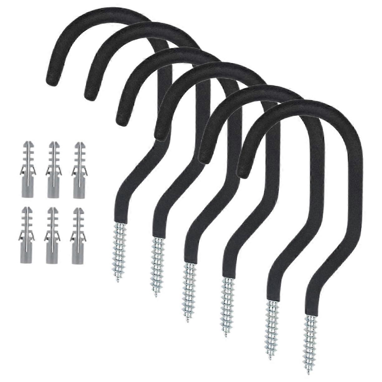 6pcs Heavy Duty Bike Hooks Garage Wall Mounted Bicycle Hooks For Hanging Bikes Storage Garage Organization Wall Mount