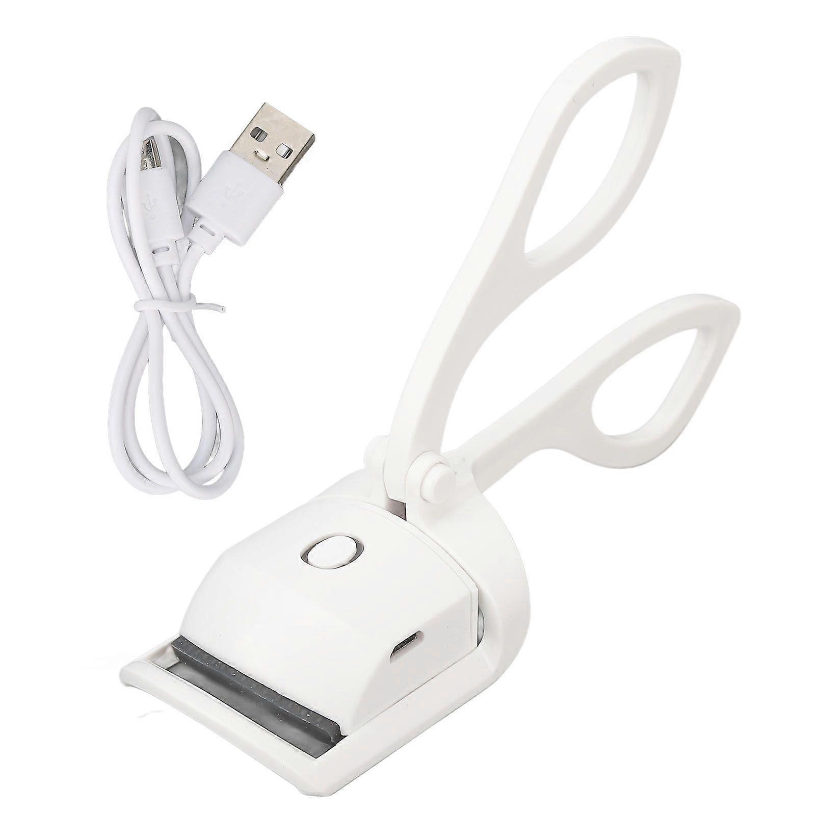 Recourbe-cils chauffant Électrique Type C Rechargeable 2 Modes de chauffage Recourbe-cils portable Chauffant Blanc