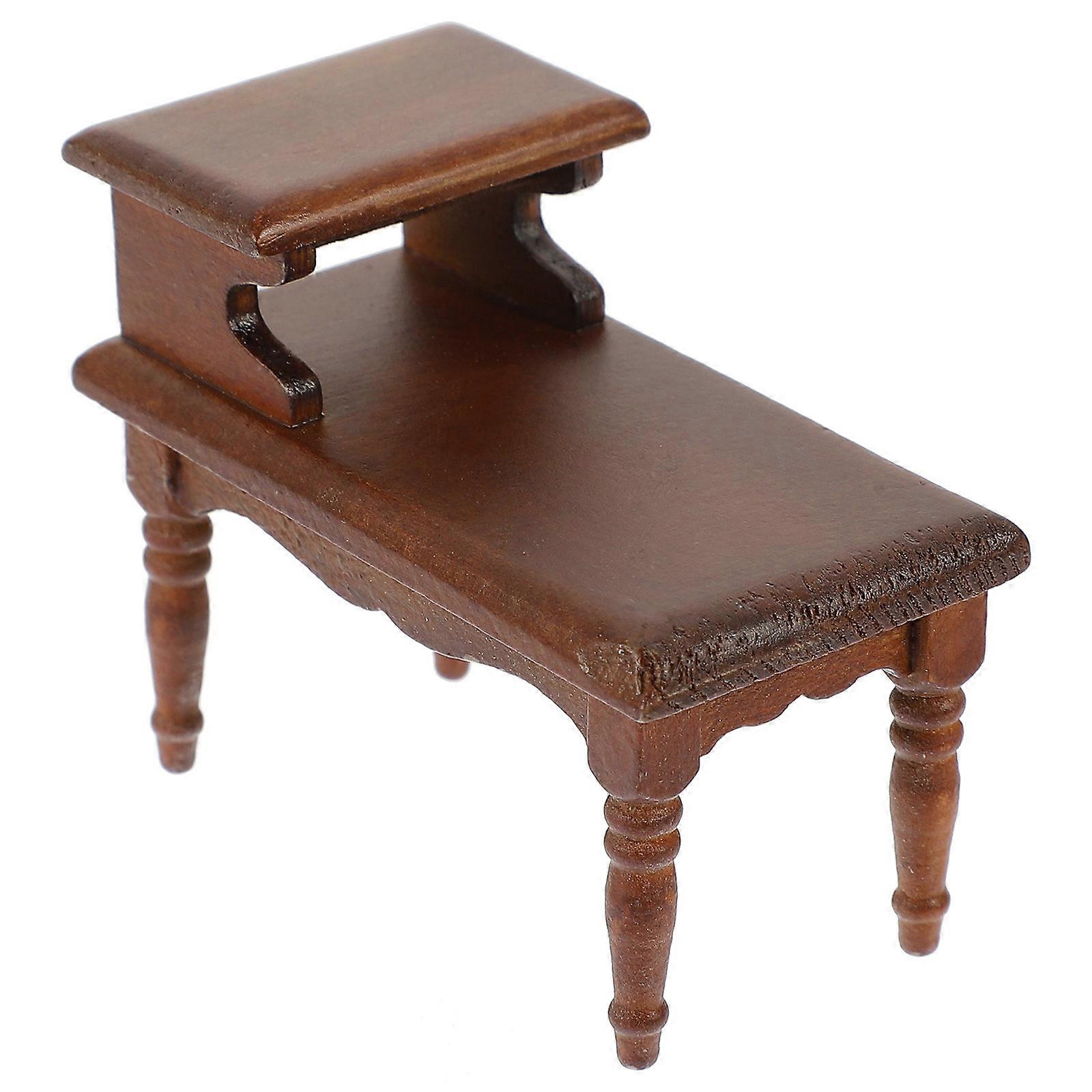 Brown Mini Table for Decoration 5Pcs Miniature Retro Coffee Tables