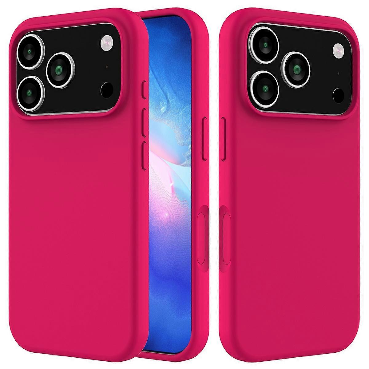 For iPhone 17 Pro Max Case Drop Proof Liquid Silicone Soft Lining Back Phone Cover - Rose