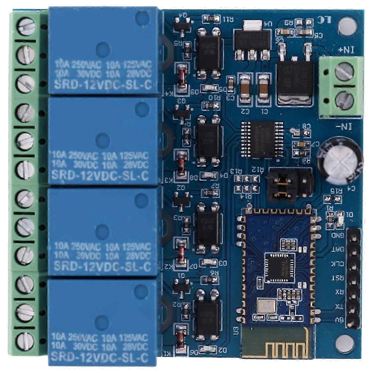 12V 4CH Remote Control Switch Bluetooth Relay Module for Android Mobile Motor LED Light DIY Electron