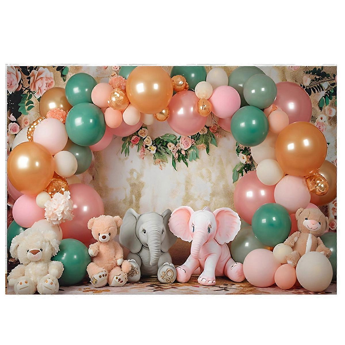 210X150cm Children's Animal Birthday Background Cloth Decor, C