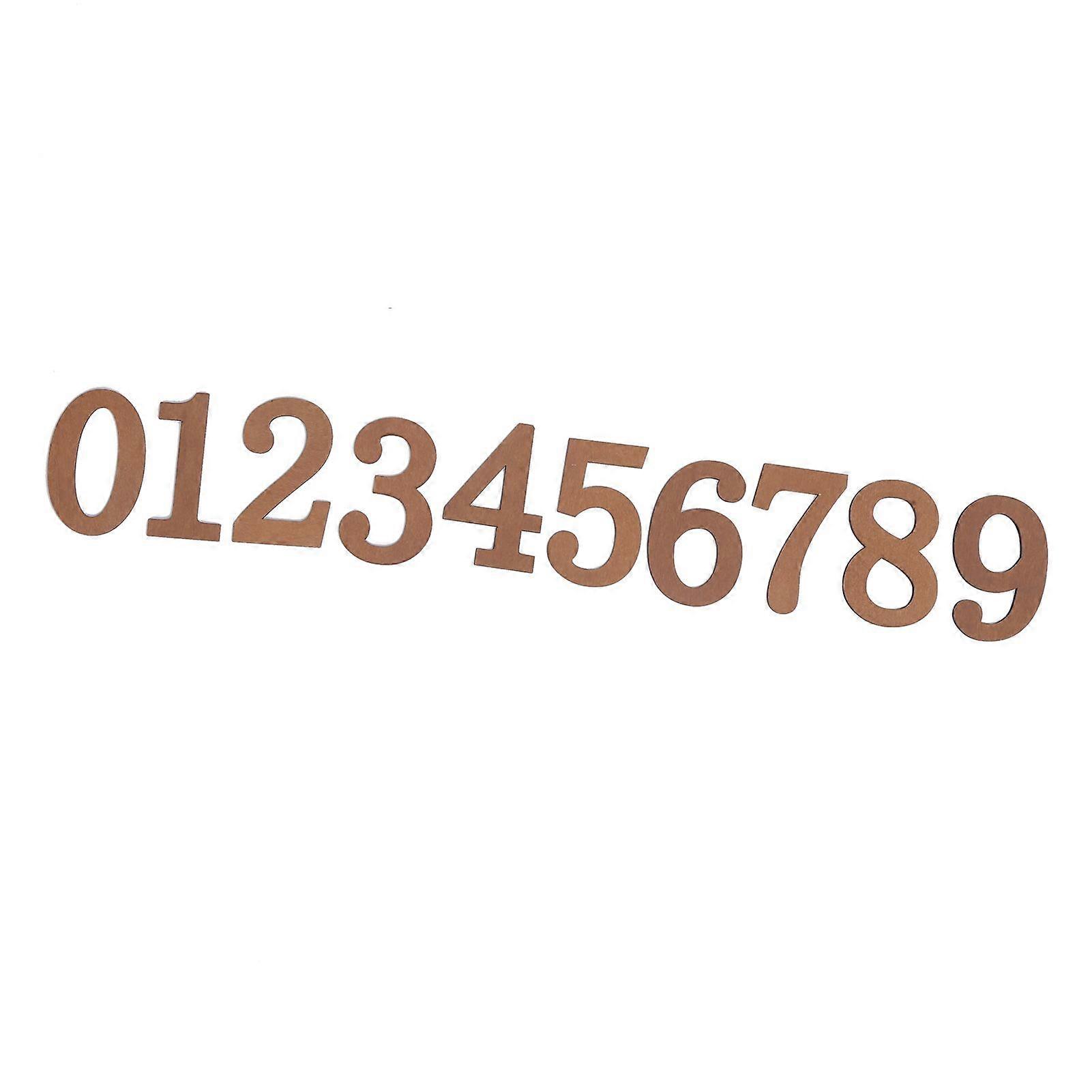 10pcs Wooden Numbers DIY Unpainted Crafts Accessories Stickers for Fridge House Number Album Clock Decoration