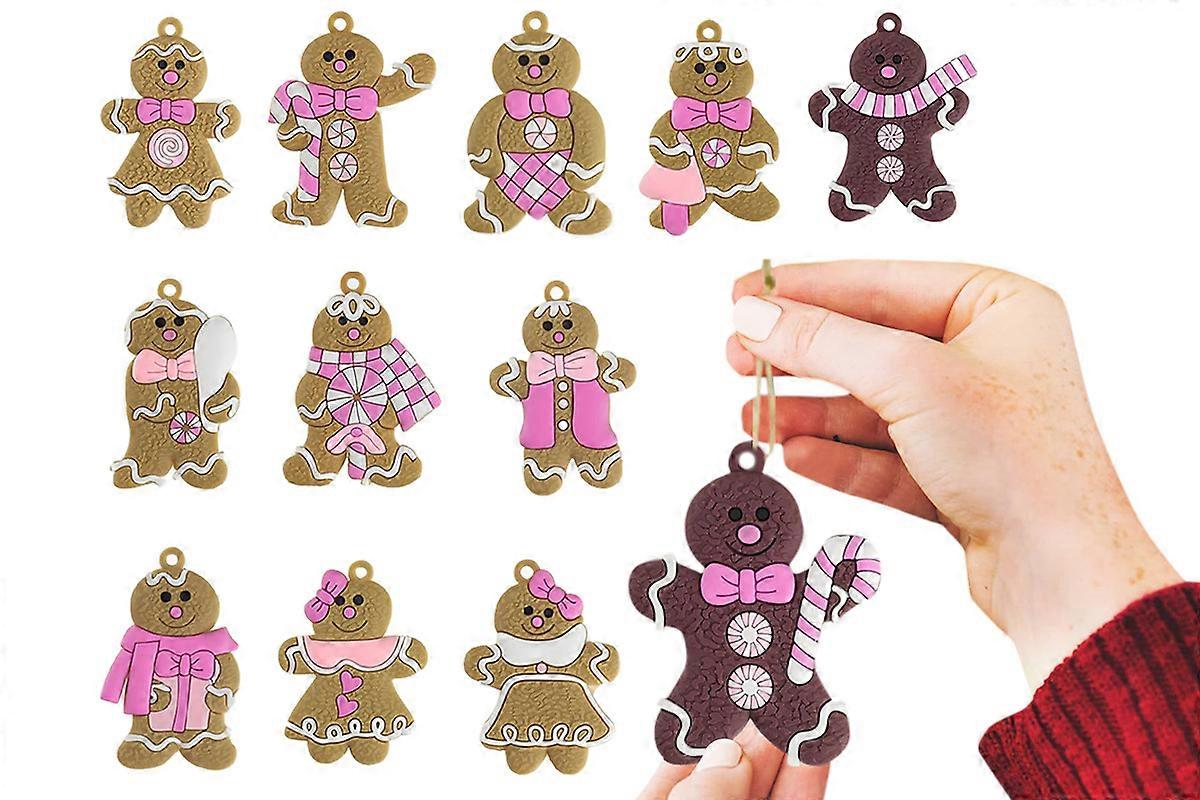 12PCS Gingerbread Man Christmas Decoration For Tree Hanging Pendant