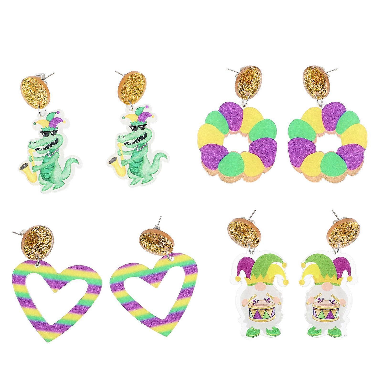 Sparkling Earrings Gnome Earrings for Decoration 20Pairs Assorted Color Acrylic