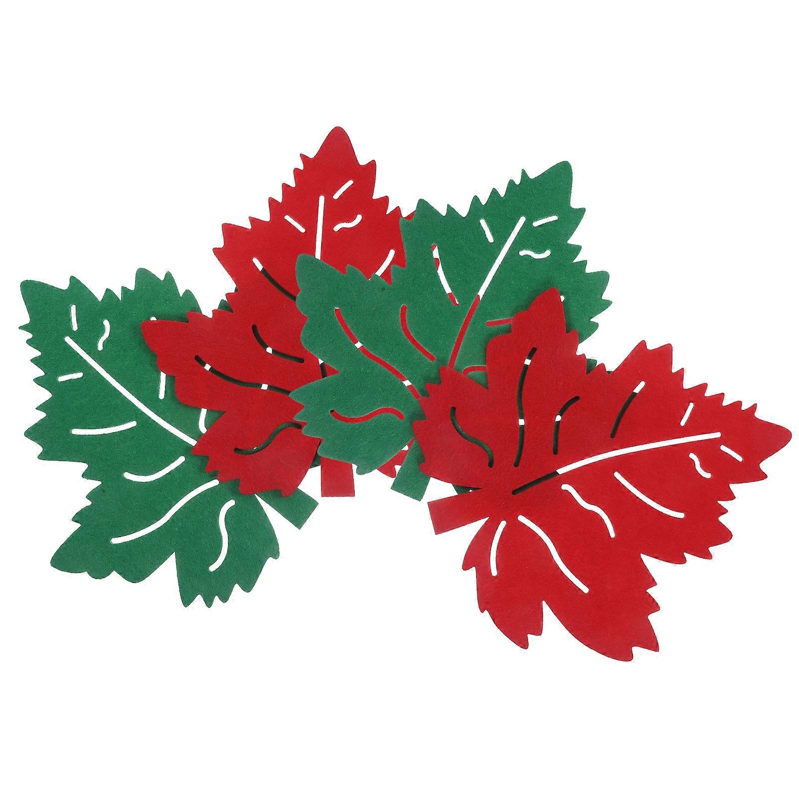 Heat-Insulation Leaf Coasters Cloth Placemats 8Pcs Assorted Colors