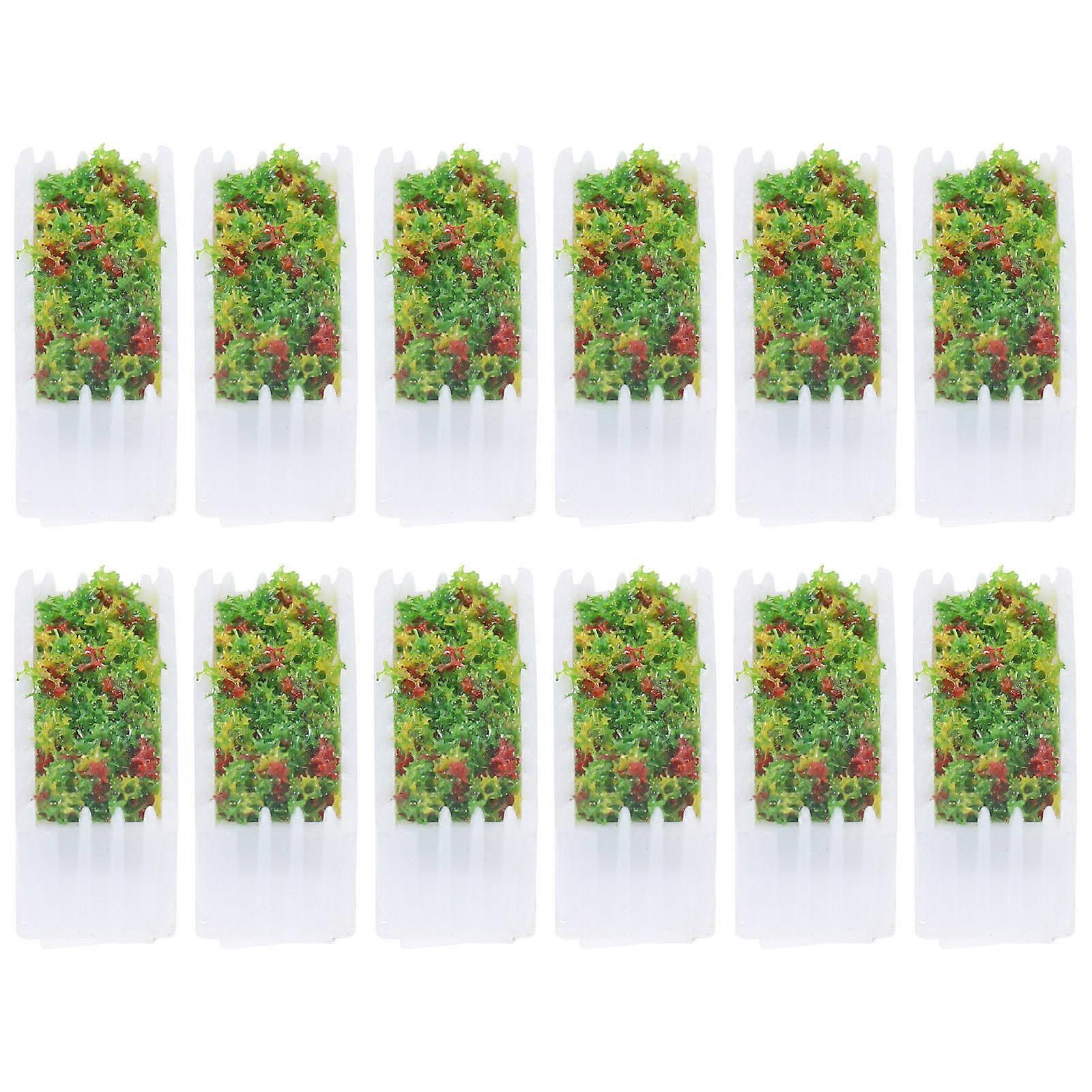 White Miniature Flower Bed Plastic Accessory for Decoration 12Pcs