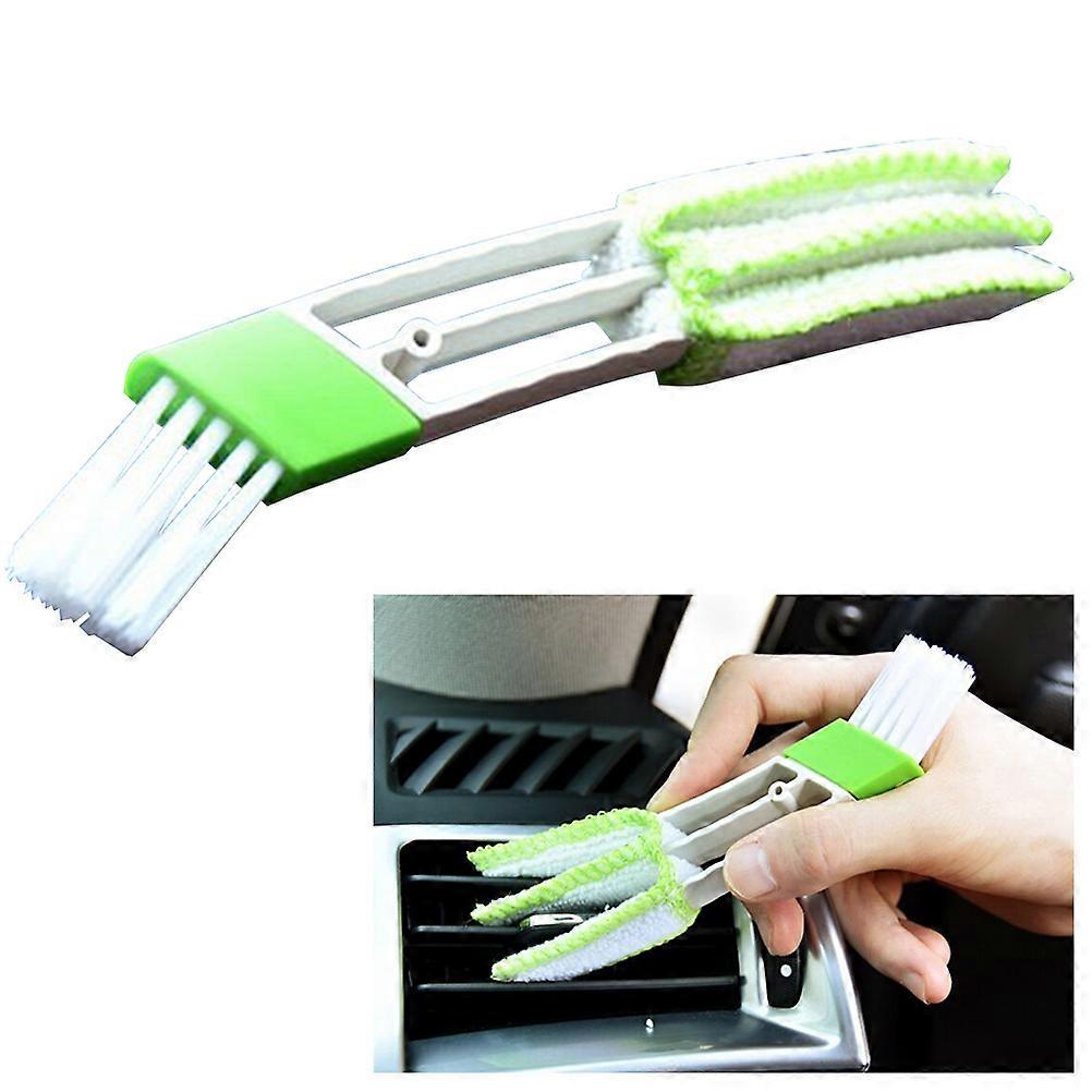 Mini Dusting Brush For Car Air Vent And Blinds Cleaning 2Pcs Convenient Double-Ended Design Green Cleaning Tools