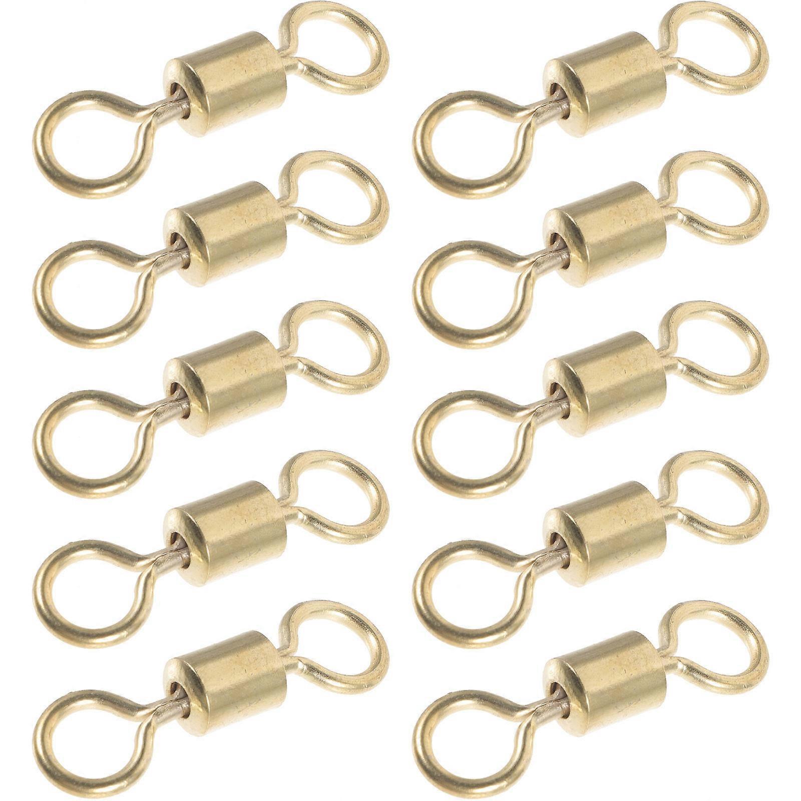 Fishing Equipment 30 Pcs Cast Nest Swivel Ring Rotating Fishing Net Ring 3x1cm Golden Designed for Quick Lure Changing