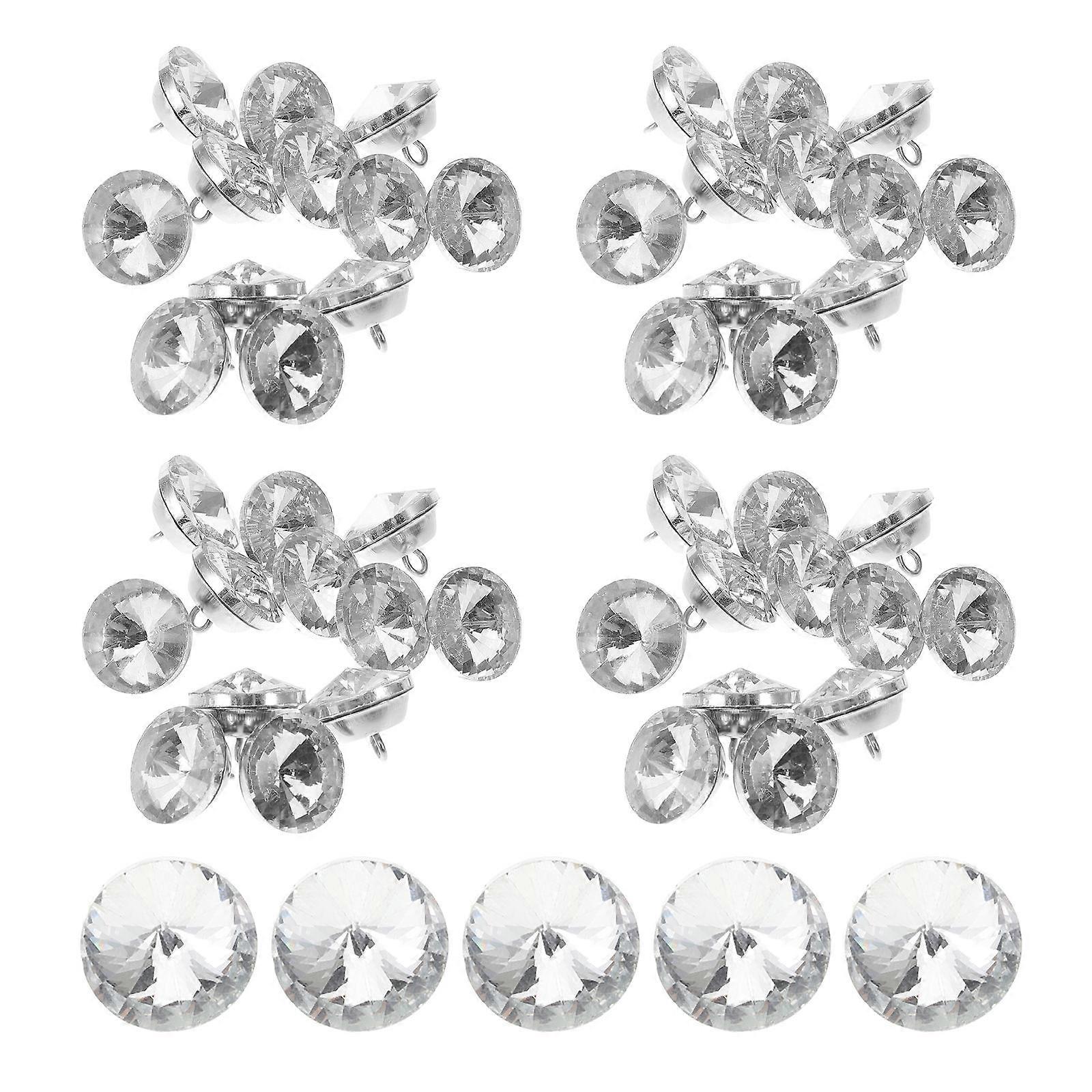 Sew on Water Jet Cleaning Sofa Button 50Pcs Clear Acrylic Small Buttons