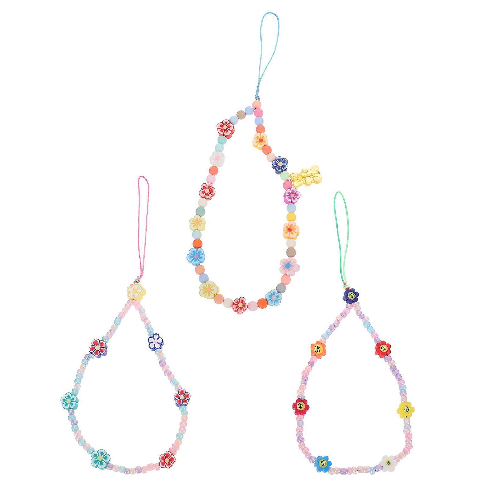 Polymer Clay Phone Wrist Straps for Mobile Phone 6Pcs Colorful Set