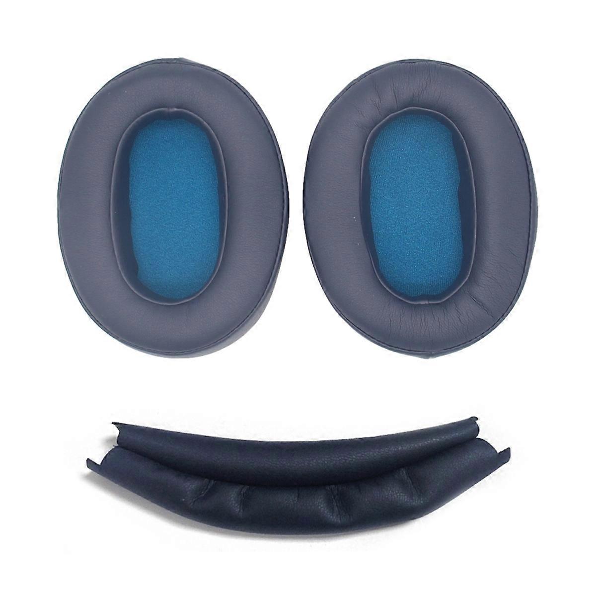 Ear Pads for WH-XB900N Headphones Earmuff Head Beam Replacement Soft Sponge Foam Cushions Blue