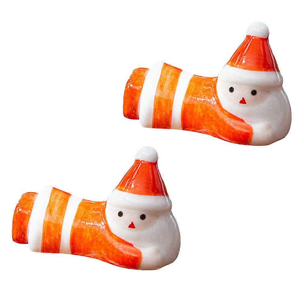 Ceramic Chopsticks Holder Rack For Home Kitchen Restaurant Tableware Accessories Red 2Pcs