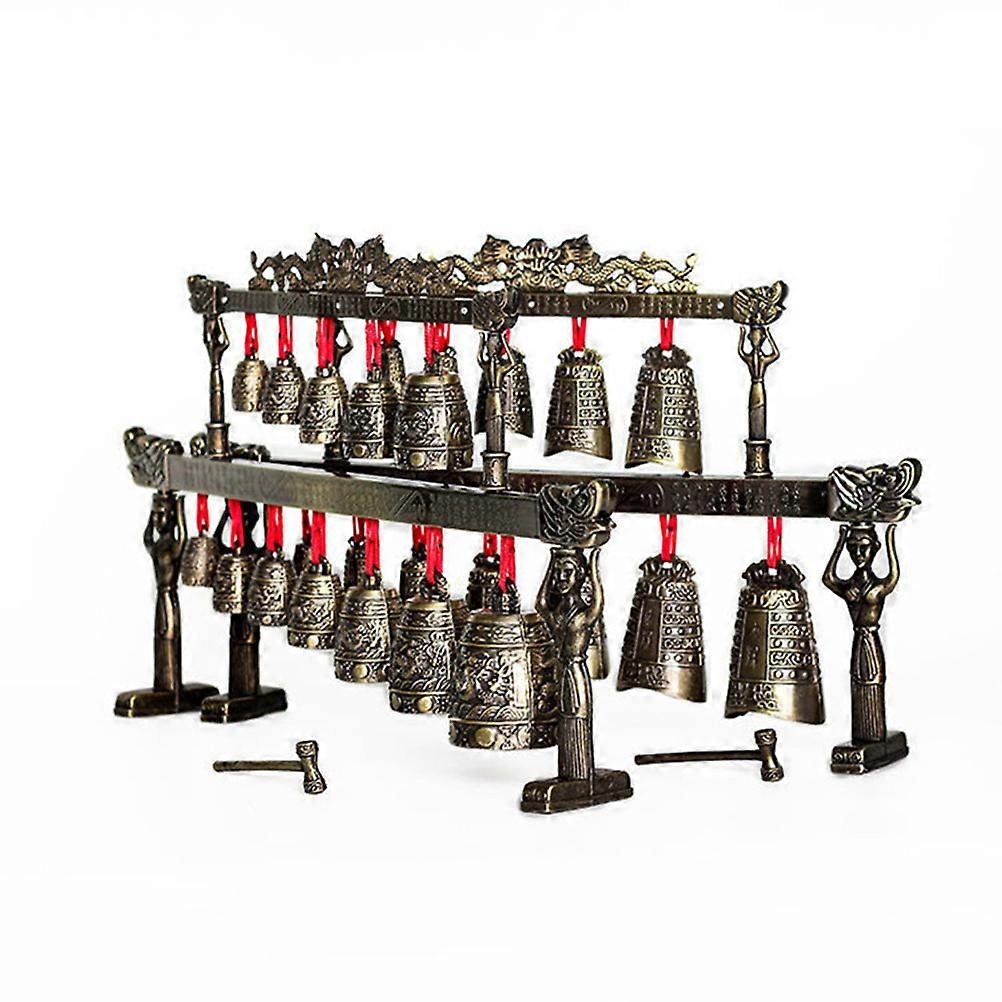 Round Metal Chime Ancient Chinese Percussion Folk Instrument For Collectors Golden Color Handmade Process 1Pack