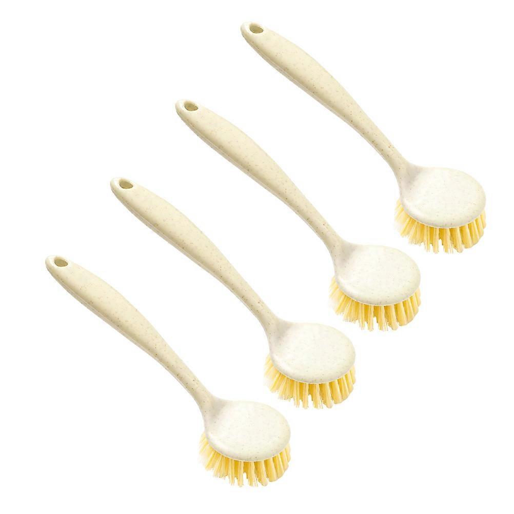 Multipurpose Pan Brushes Long Handle for Kitchen Cleaning 8Pcs Set Beige
