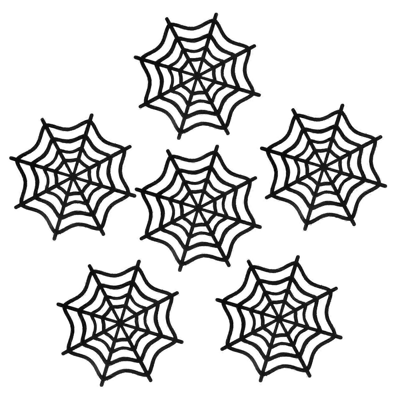 Halloween Web Coasters Felt Cup Coasters for Table Protection 12Pcs Black Set