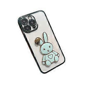 25-26 Phone Case Transparent Wear-resistant Full Protection Mobile Phone Protective Shell With Rabbit Shape Stand Compatible Iphone14pro