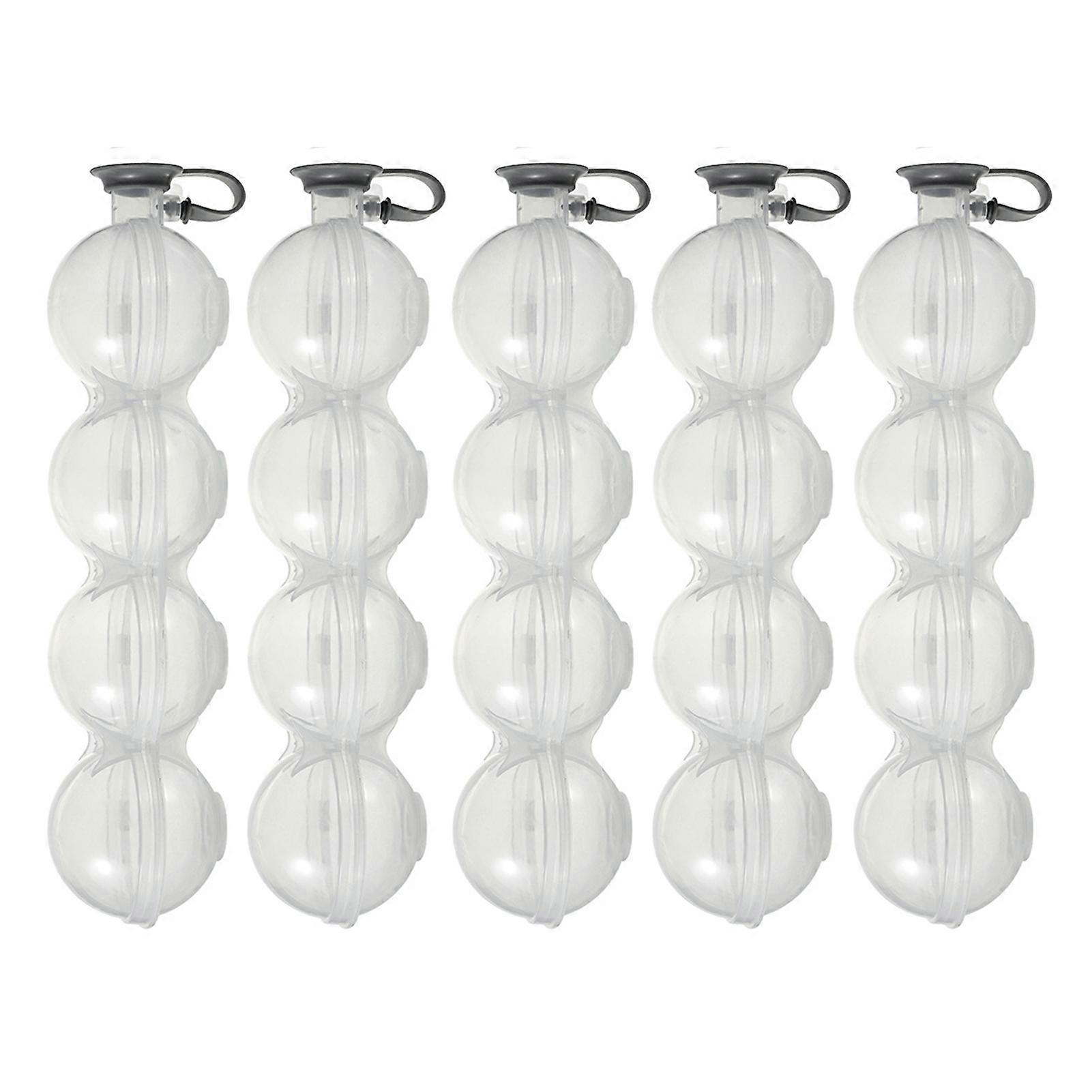 Ice Ball Maker 4 Hole Round Ice Cube Mold Easy Fill Release Ice Sphere Maker with Silicone Cover for Whiskey Cocktails