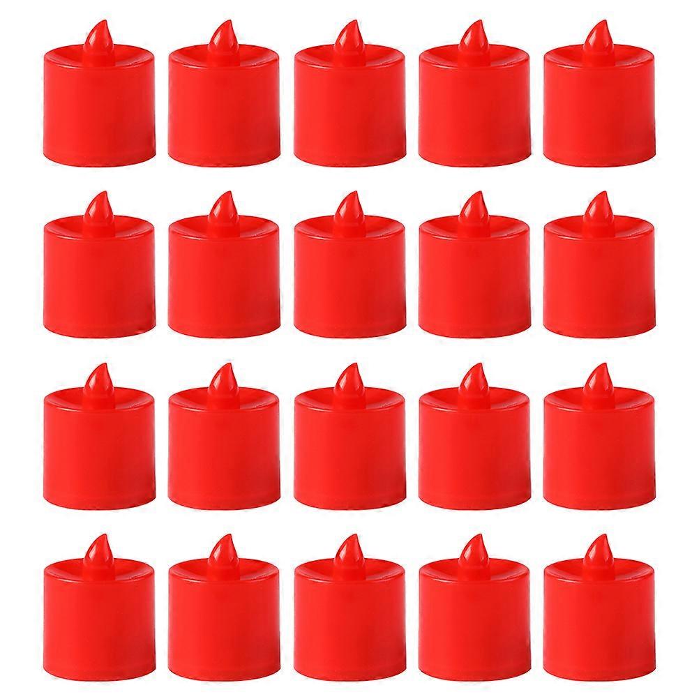 LED Candle Lights Red Flameless Tealight Candle for Decorative Use 100Pcs