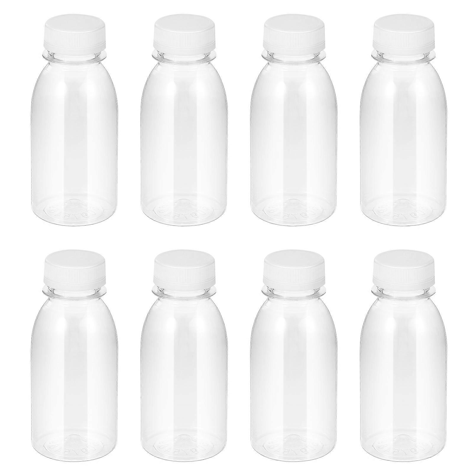 Milk Bottles for Storage 12Pcs Transparent Plastic Bottles with Caps