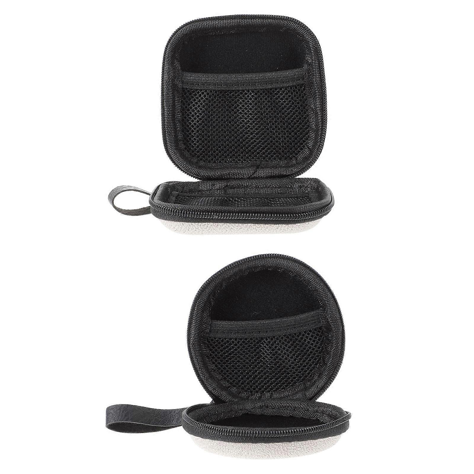 Hard Disk Pouch for Storage Use Earphone Case Grey 4Pcs Set