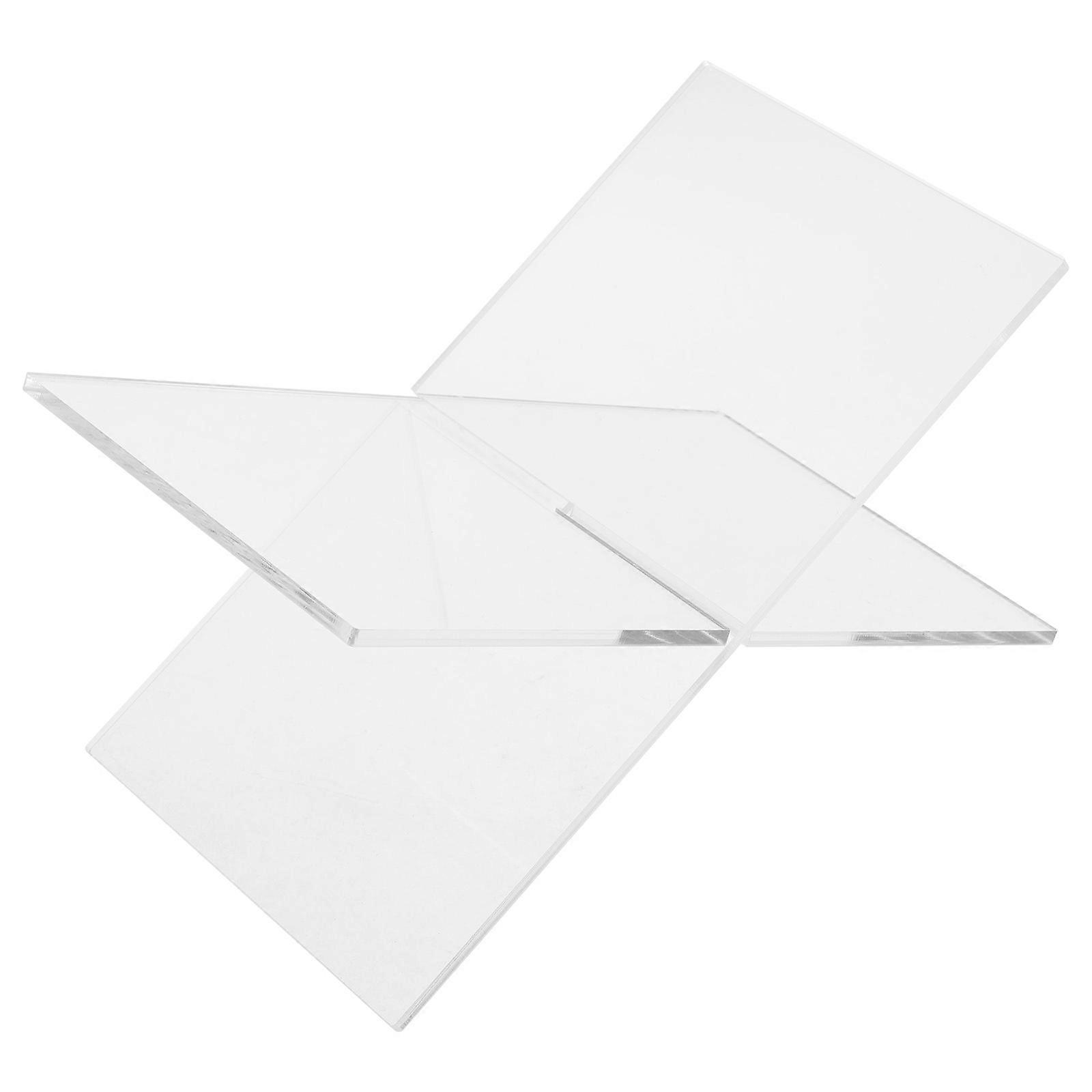 Acrylic Desktop Book Stand for Storage 4Pcs Transparent Magazine Display Stand