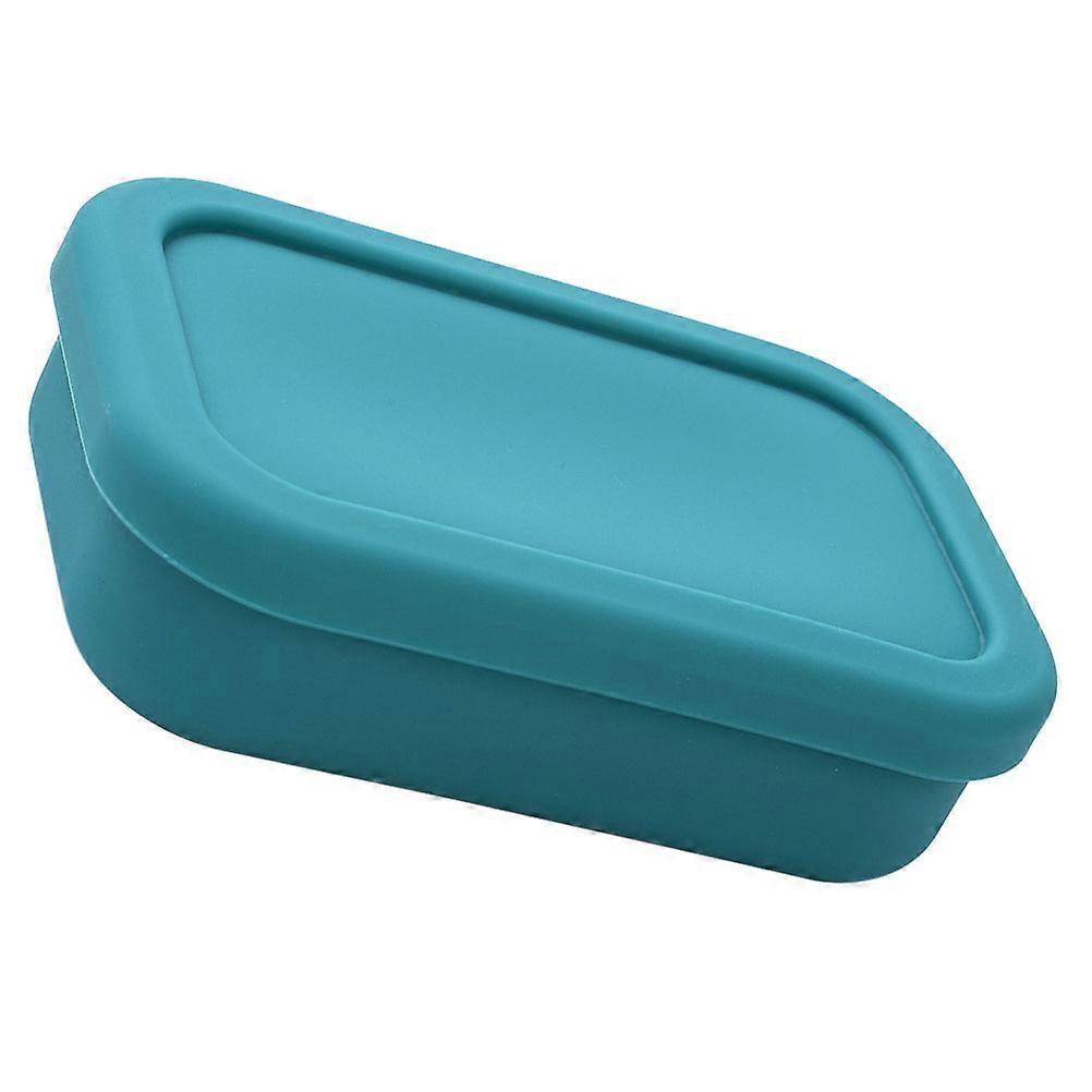 Food Storage Container 2Pcs Reusable Microwave Safe Silicone Box For Office Camp Home Storage 14.8X9.8X4.5CM Rectangular Design Leak-proof