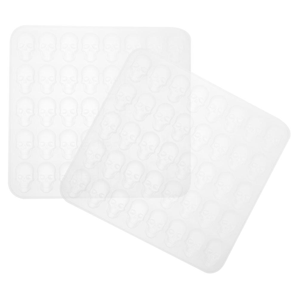 Halloween Candy Ice Cube Tray for Baking Tool White Silicone Non Stick Surface 2Pcs