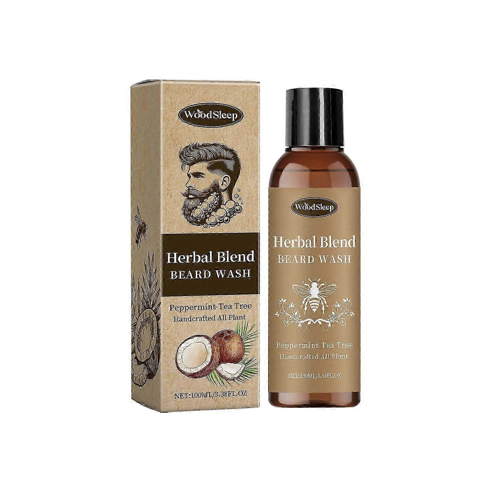Nettoyant pour barbe pour hommes - Nettoyage doux et soin hydratant à la menthe poivrée, à l'arbre à thé et à l'huile de noix de coco