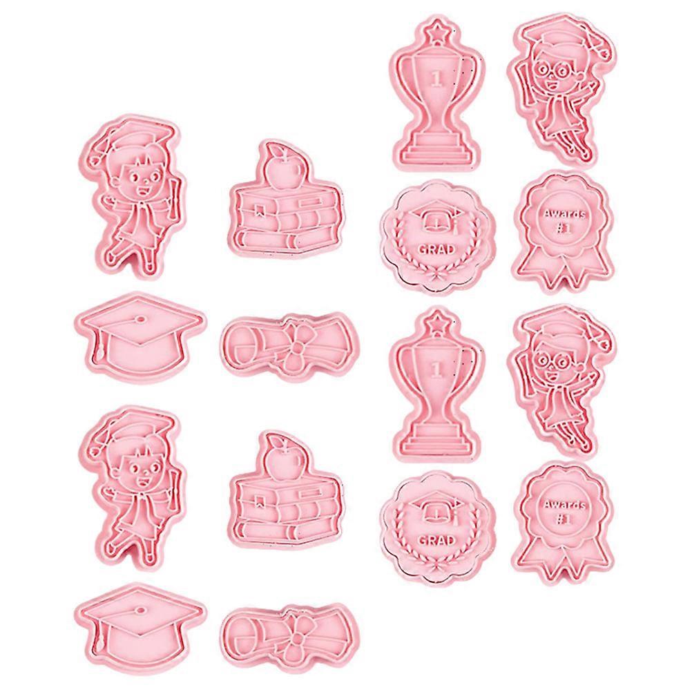 Pink Baking Cookie Molds Graduation Cookie Cutter for 16Pcs Set