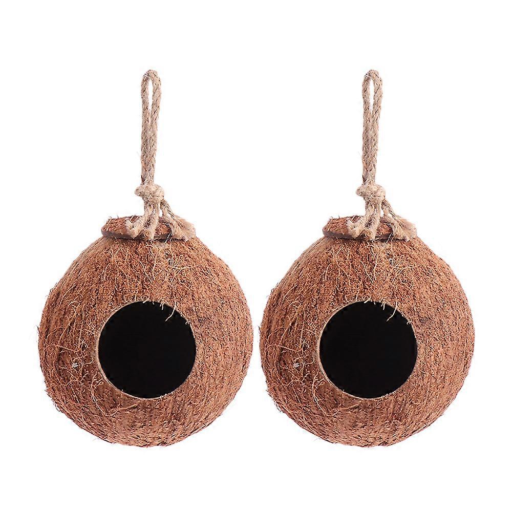 Coconuts Shell Bird Nest for Decoration Use with Hanging Parrot Nest 2Pcs