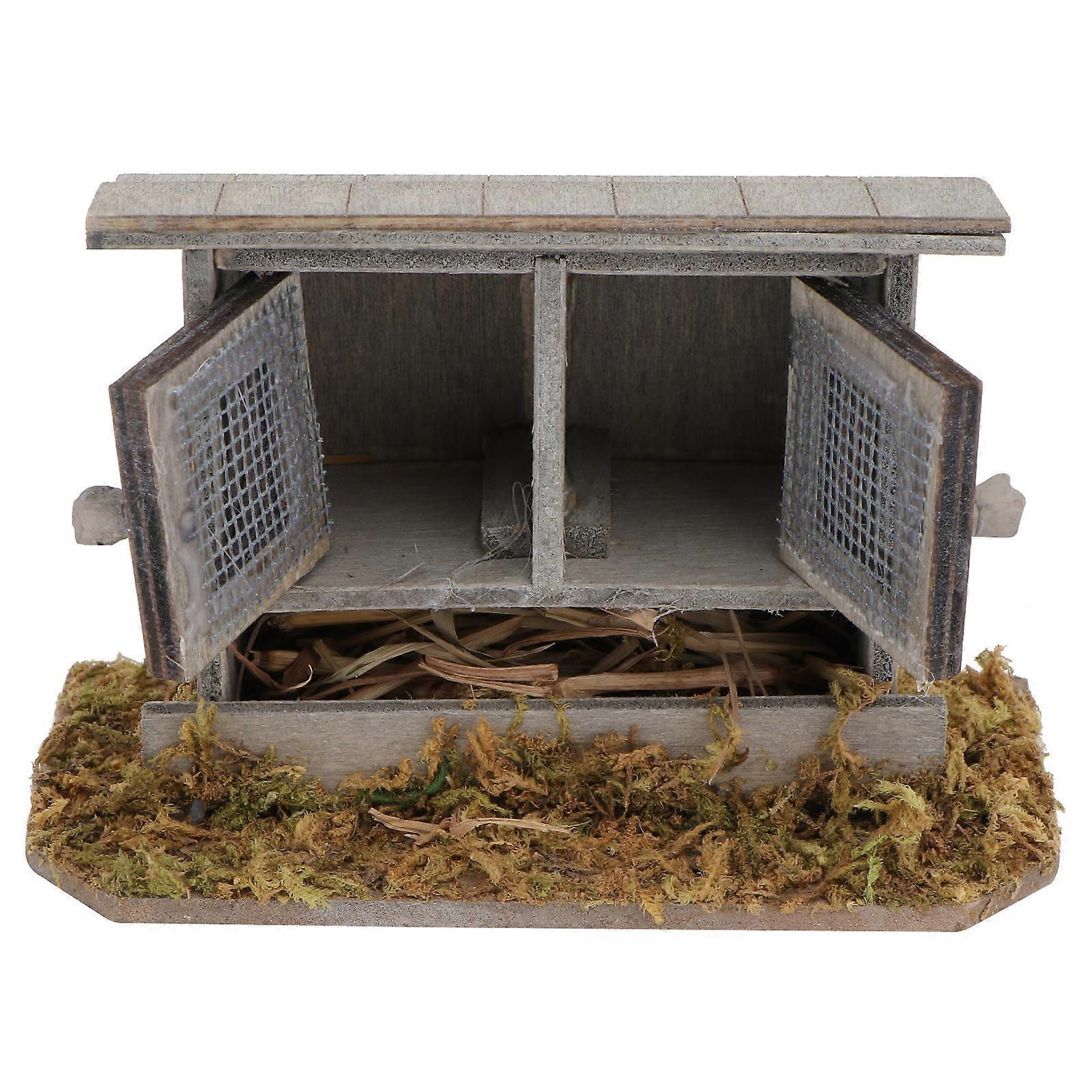 Simulation Outdoor Henhouse Mini Ornament for Decoration 2Pcs