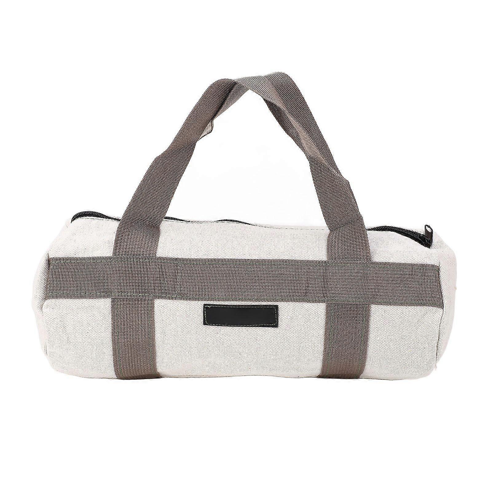 Tool Tote Bag Heavy Duty Canvas Electrician Garden Hardware Carrying Portable Handheld Large Capacity Storage Round L 15in