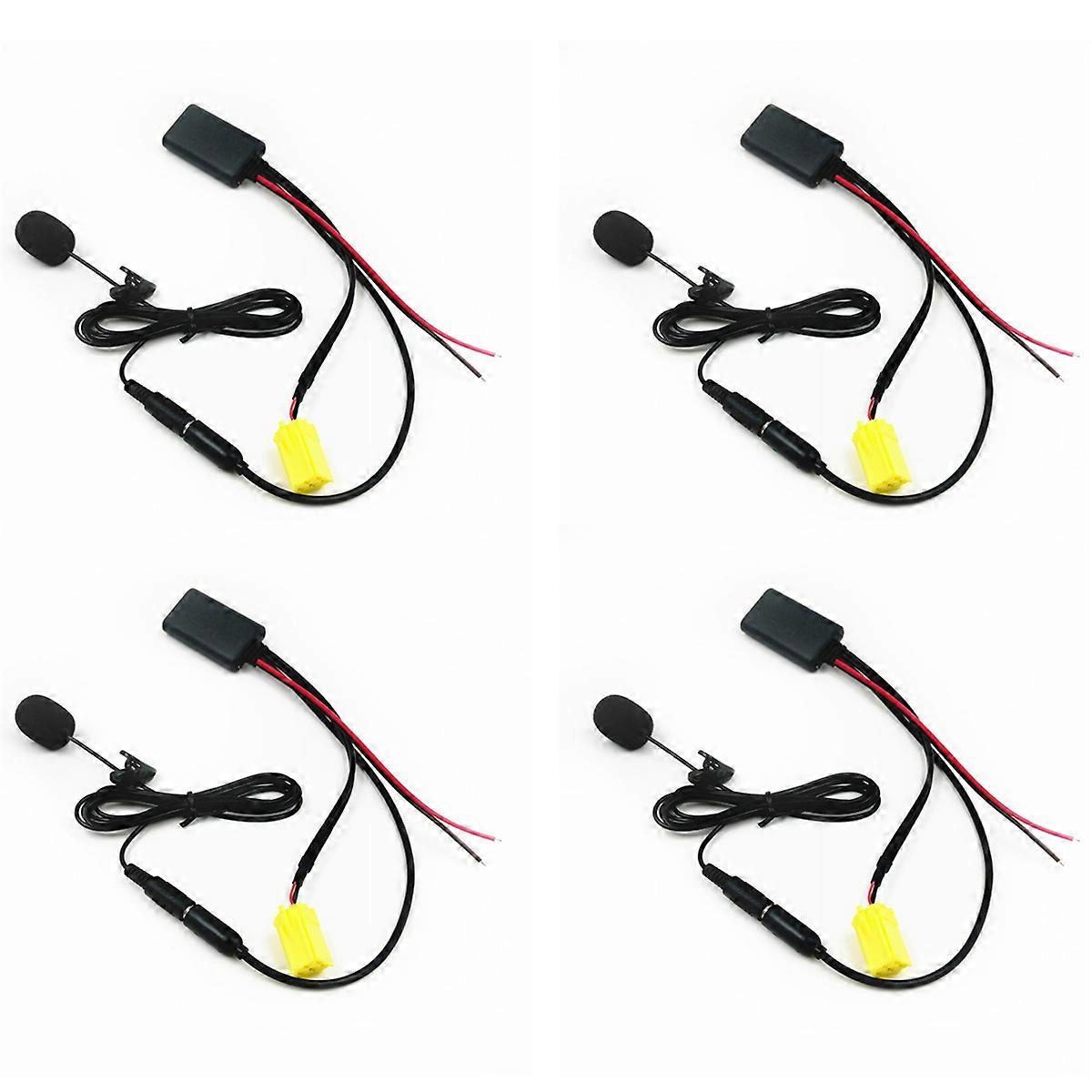 4X Car Bluetooth 5.0 Aux Cable Microphone Handsfree Mobile Phone Free Calling Adapter for Grande Pun