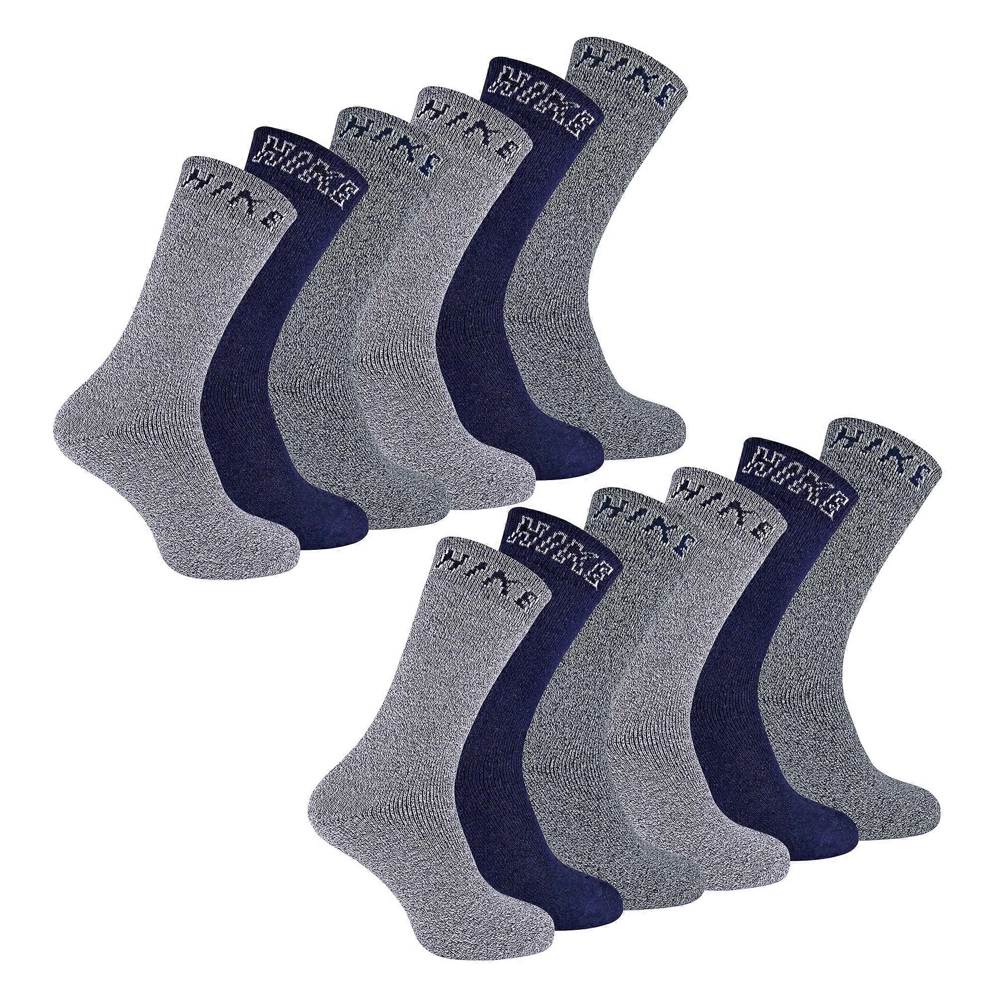 Sock Snob - 12 Pairs Mens Cushioned Crew Hiking Boot Socks
