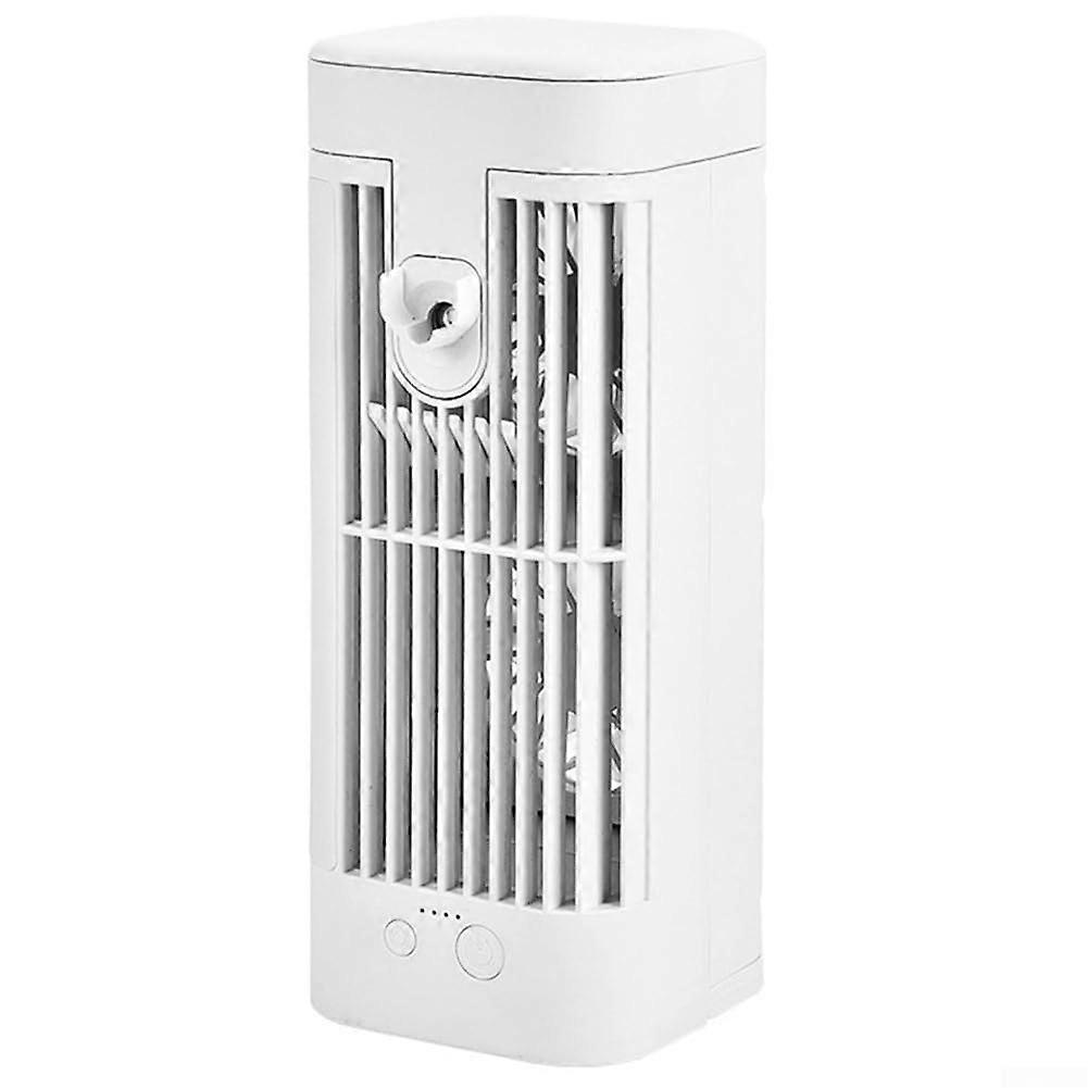USB Portable Air Cooler Desktop Fan With Atomizing Humidifier 3 Speeds 8.5cm Compact LED Night Light